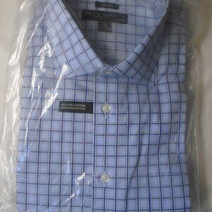 Men's PRONTO UOMO Blue Plaid Button Down Shirt 18 32/33 NWT